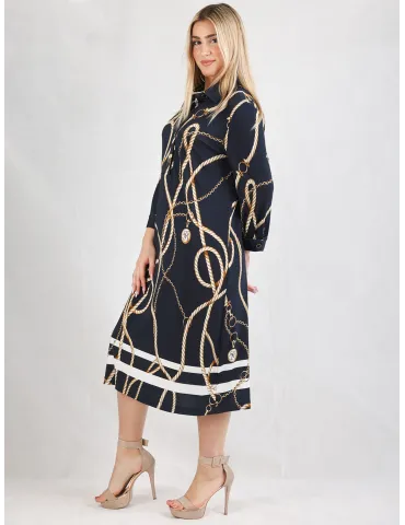 Piero Moretti dark blue and white tunic midi polo dress 2