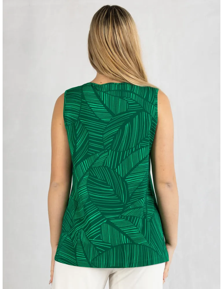 Piero Moretti green leaves rhinestones shirt and top twinset