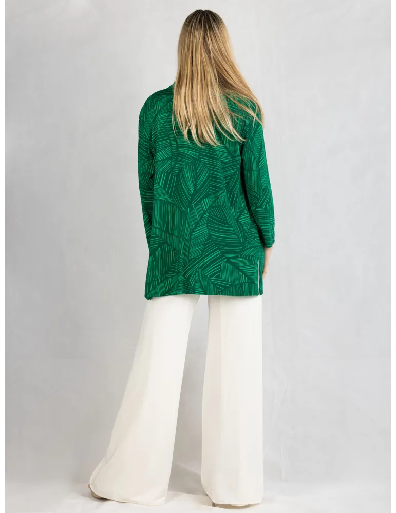 Piero Moretti green leaves rhinestones shirt and top twinset