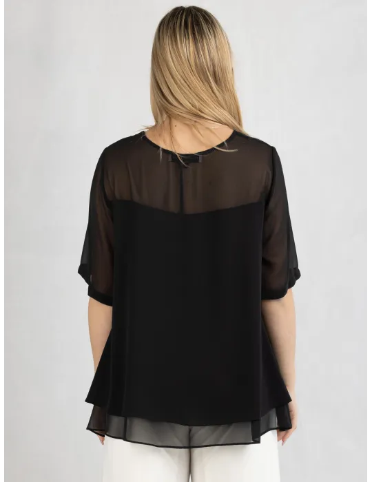 Piero Moretti 2025 | Plain black viscose tank top
