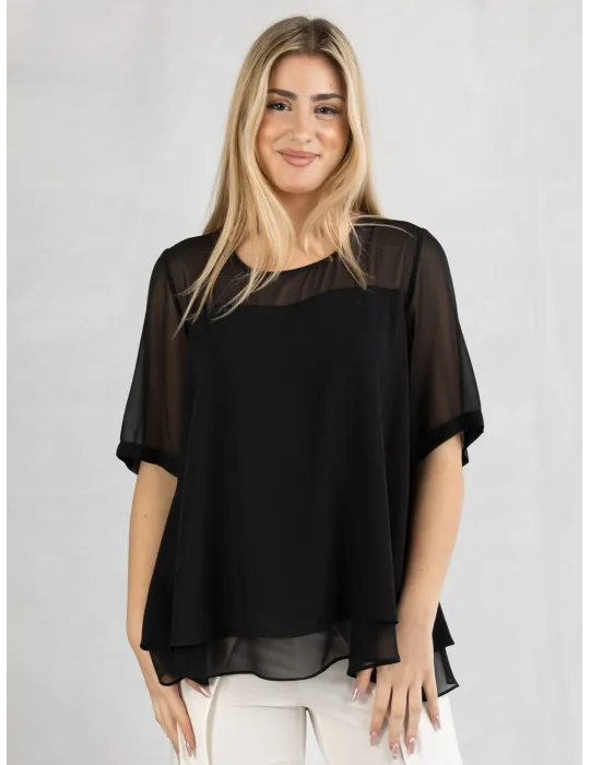Piero Moretti 2025 | Plain black viscose tank top Piero Moretti 2025 | Plain black viscose tank top