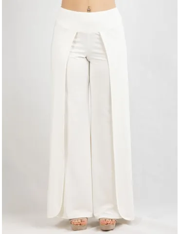 Piero Moretti white rolled-up trousers with slit
