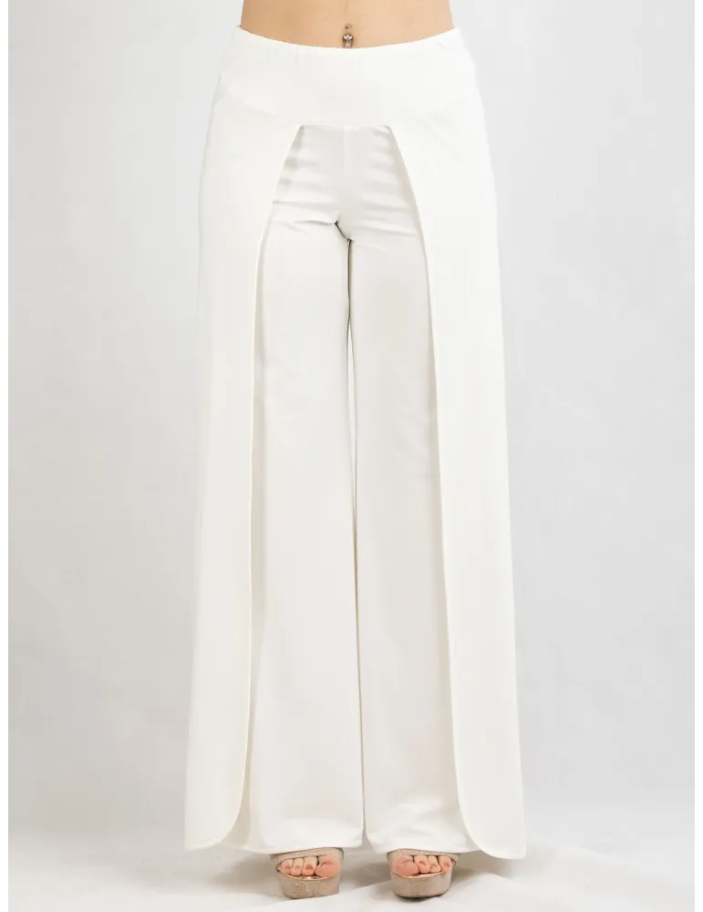 Piero Moretti white rolled-up trousers with slit Piero Moretti white rolled-up trousers with slit