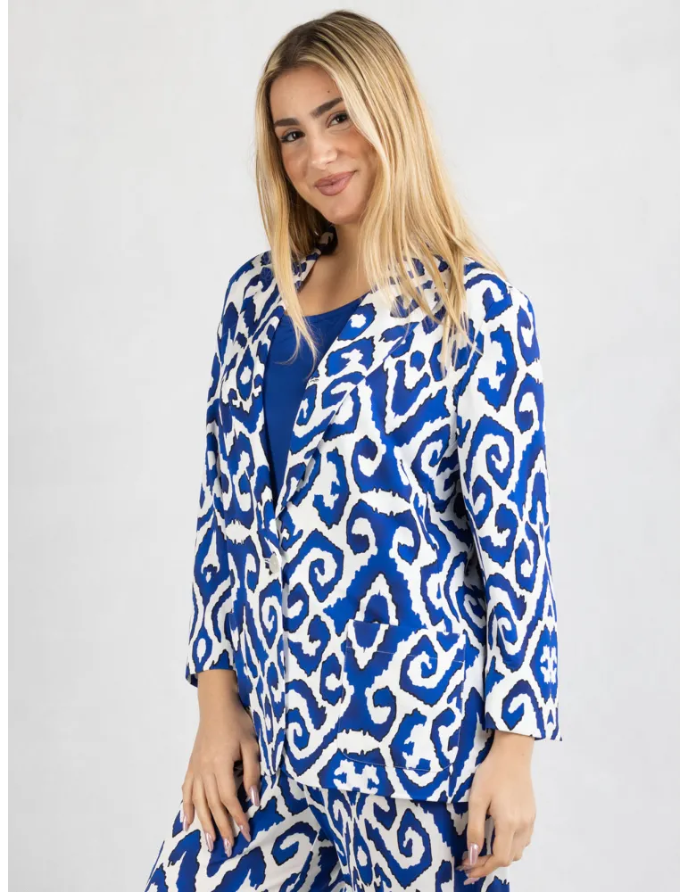 Piero Moretti 2025 | White and royal blue jacket plus size available