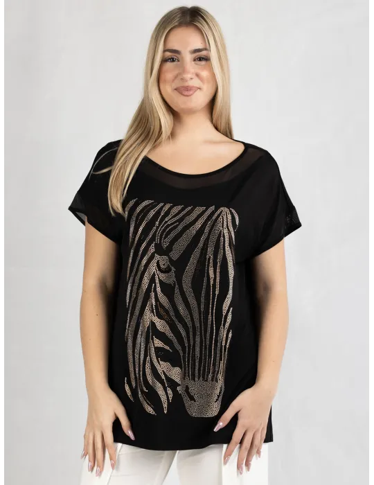 Piero Moretti black long blouse shirt with white borders Piero Moretti black long blouse shirt with white borders