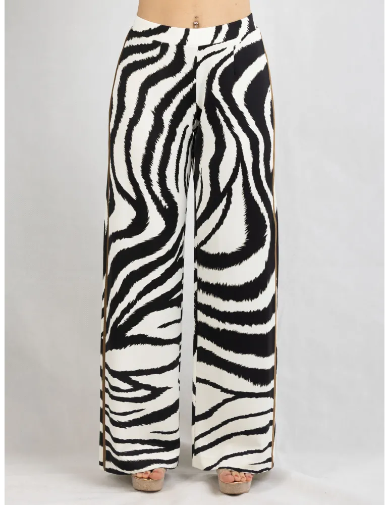 Tailleur completo giacca pantaloni bianco e nero zebrato Piero Moretti