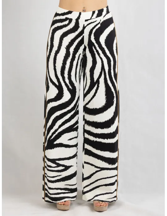 Tailleur completo giacca pantaloni bianco e nero zebrato Piero Moretti