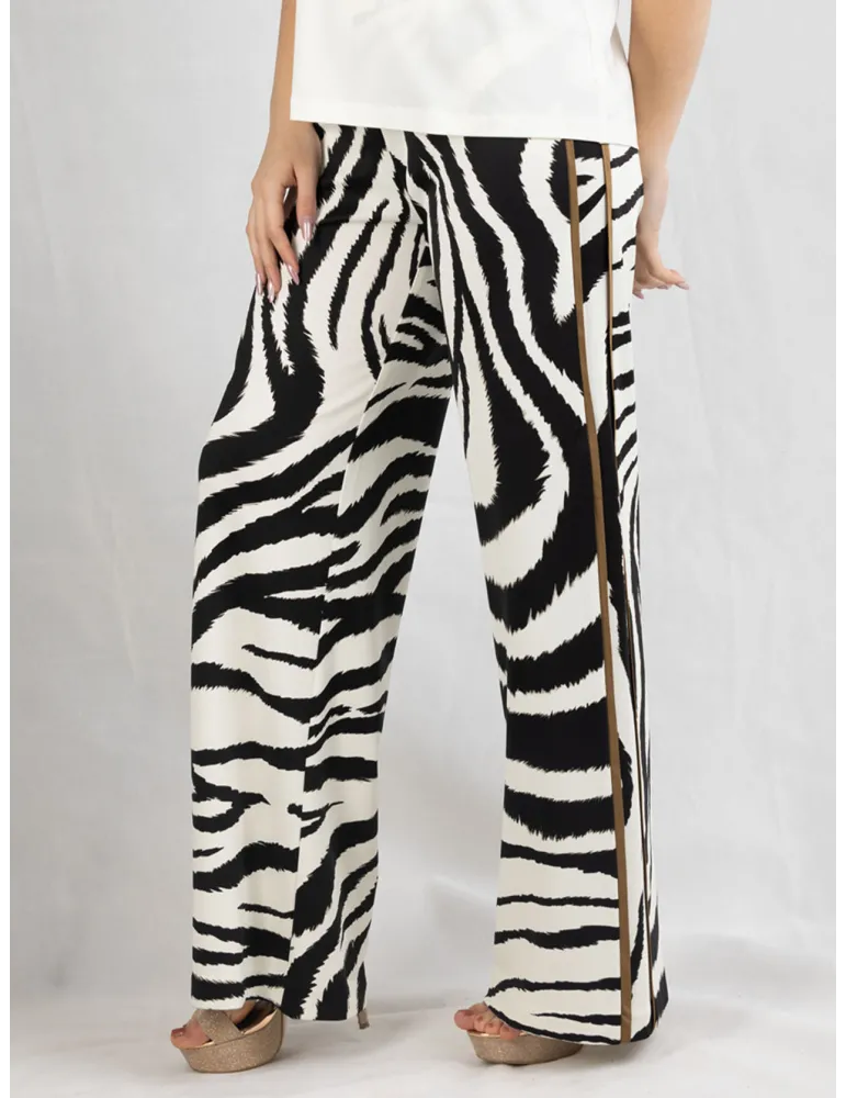Tailleur completo giacca pantaloni bianco e nero zebrato Piero Moretti