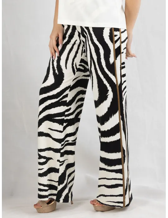 Tailleur completo giacca pantaloni bianco e nero zebrato Piero Moretti