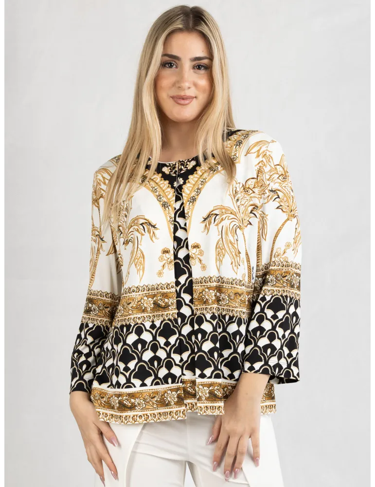 Piero Moretti 2025 | Plus size milky white and black two pieces twinset