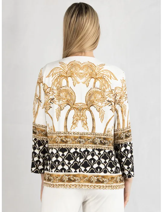 Piero Moretti 2025 | Plus size milky white and black two pieces twinset