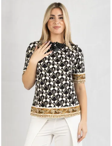 Piero Moretti 2025 | Plus size milky white and black two pieces twinset 2