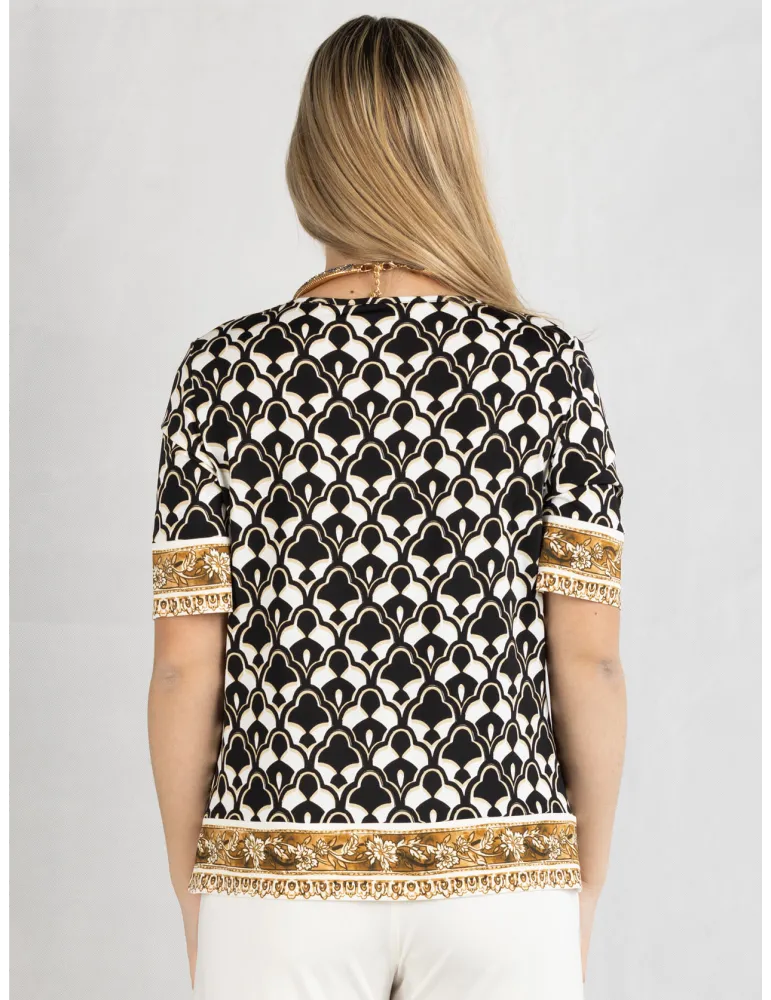 Piero Moretti 2025 | Plus size milky white and black two pieces twinset