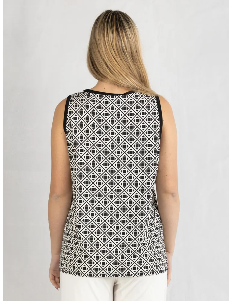 Meruriali black white and pink floral two pieces twinset