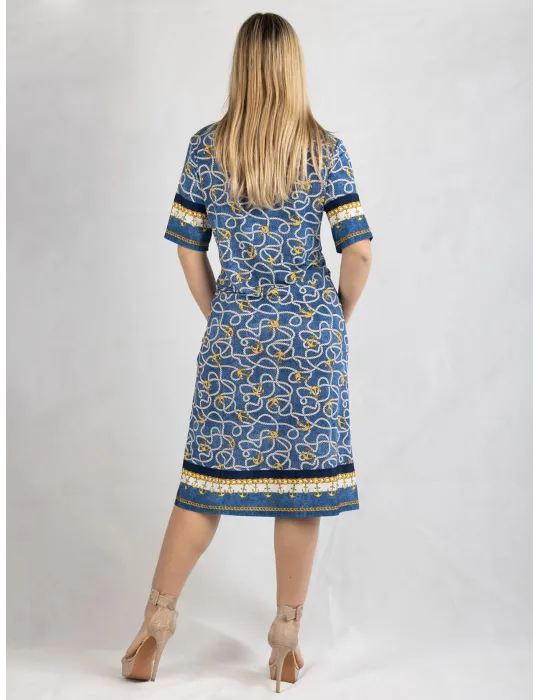 Francesca Mercuriali blue and yellow nautical print dress