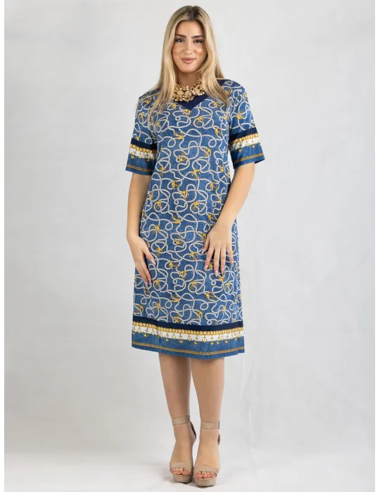 Francesca Mercuriali blue and yellow nautical print dress