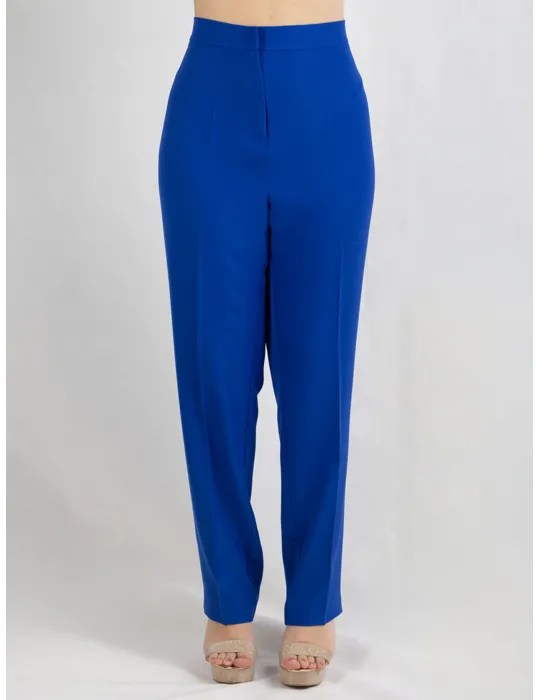Plus size Royal blue two-piece formal pants and duster suit