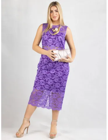 Casting light purple sheath dress midi length