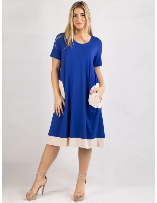 Rubamori Milano Royal blue A-shape short sleeve dress Rubamori Milano Royal blue A-shape short sleeve dress