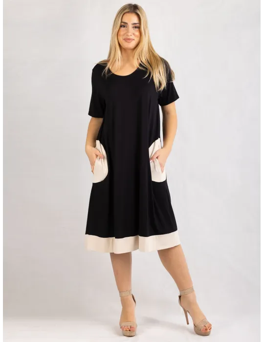 Rubamori Milano | Black A-shape summer dress | Plus size available Rubamori Milano | Black A-shape summer dress | Plus size available