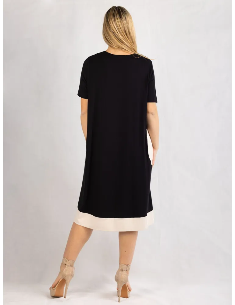Rubamori Milano Black A-shape short sleeve dress