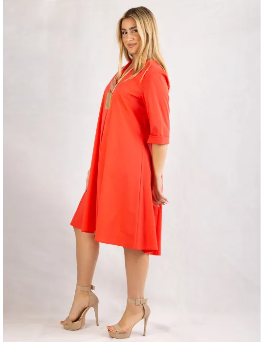 Rubamori Milano | Orange A-shape summer dress | Plus size available