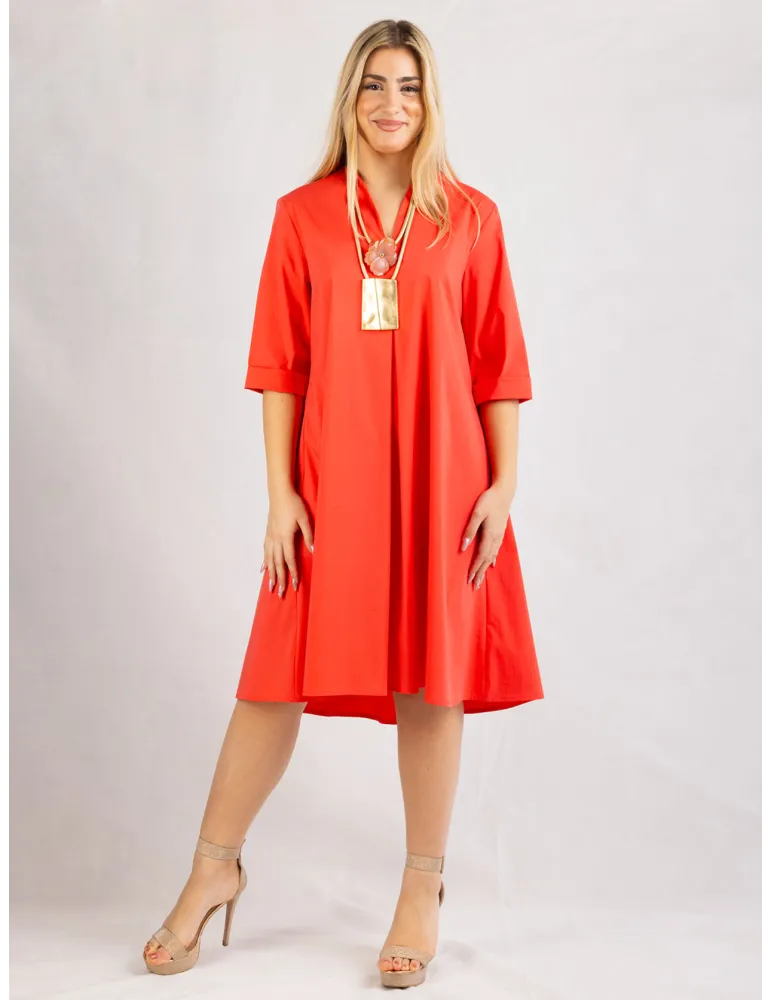 Rubamori Milano | Orange A-shape summer dress | Plus size available Rubamori Milano | Orange A-shape summer dress | Plus size available
