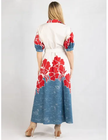 Zanetti Italy Cotton long daily summer dress flared skirt 2