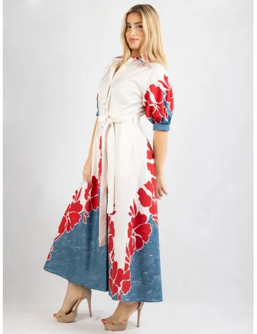 Zanetti Italy Cotton long daily summer dress flared skirt