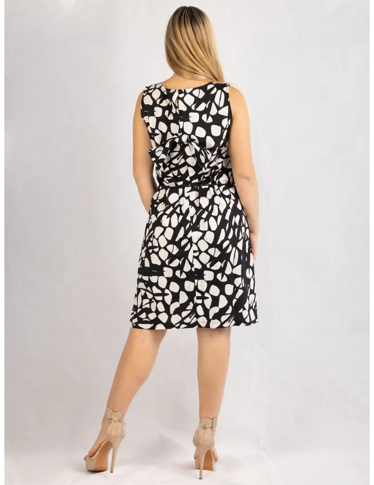 Rubamori Milano Black and white A-line cotton sun dress