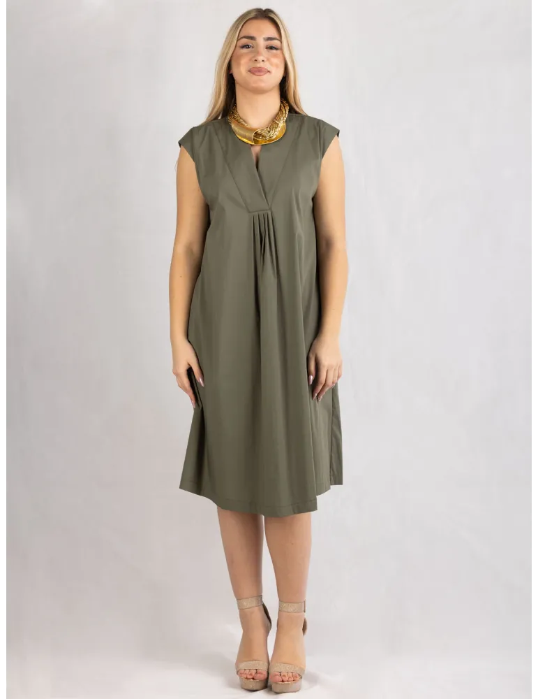 Rubamori Milano Military green A-line cotton sun dress