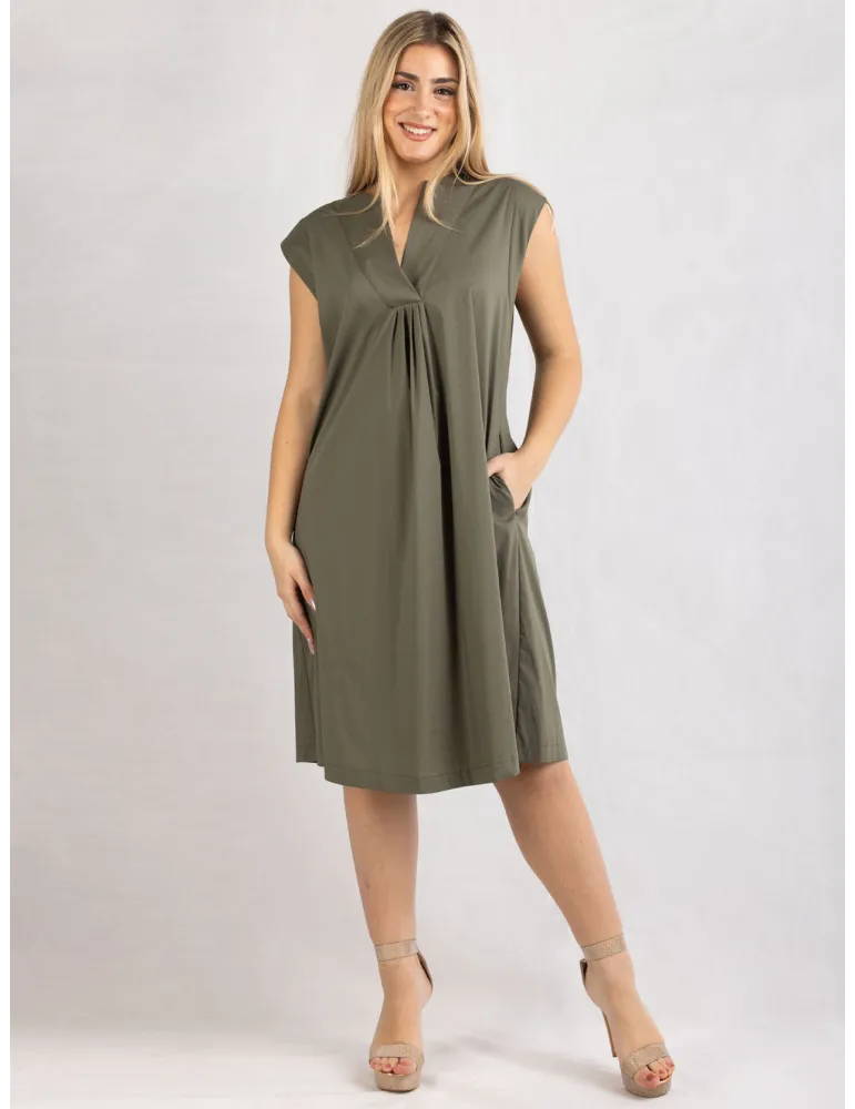 Rubamori Milano Military green A-line cotton sun dress Rubamori Milano Military green A-line cotton sun dress