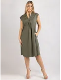 Rubamori Milano Military green A-line cotton sun dress