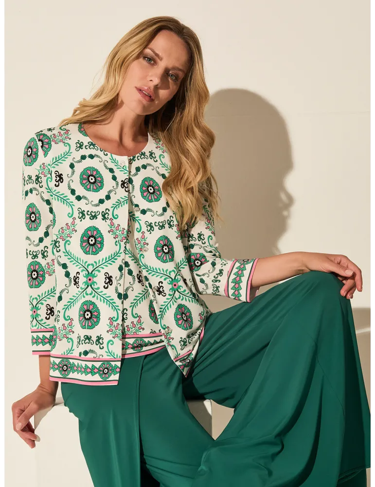 Piero Moretti white and green two pieces twinset