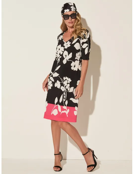 Piero Moretti schwarz-weiße Sheath-Tunika Sommerkleid Piero Moretti schwarz-weiße Sheath-Tunika Sommerkleid