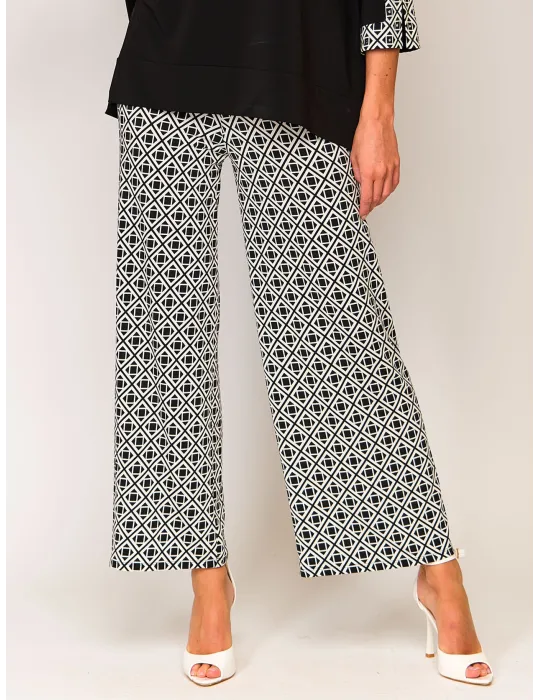 Francesca Mercuriali black and white wide palazzo trousers