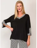 Casacca nera oversize jersey viscosa Francesca Mercuriali fino tg 60