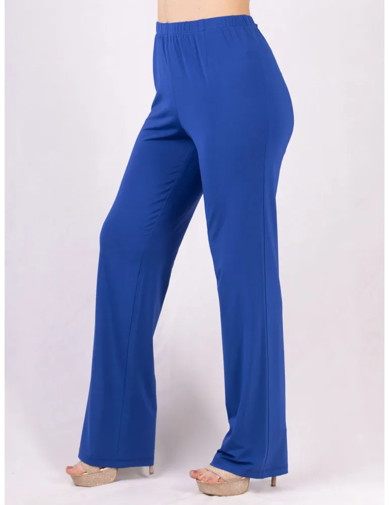 Piero Moretti silk pull-on elegant royal blue trousers plus size