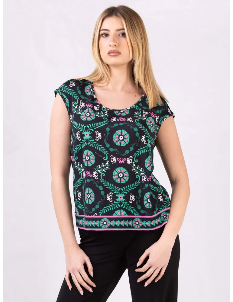 Piero Moretti 2025 | Plus size white and green two pieces twinset