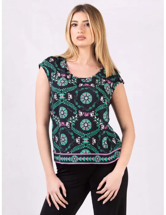 Piero Moretti 2025 | Plus size white and green two pieces twinset