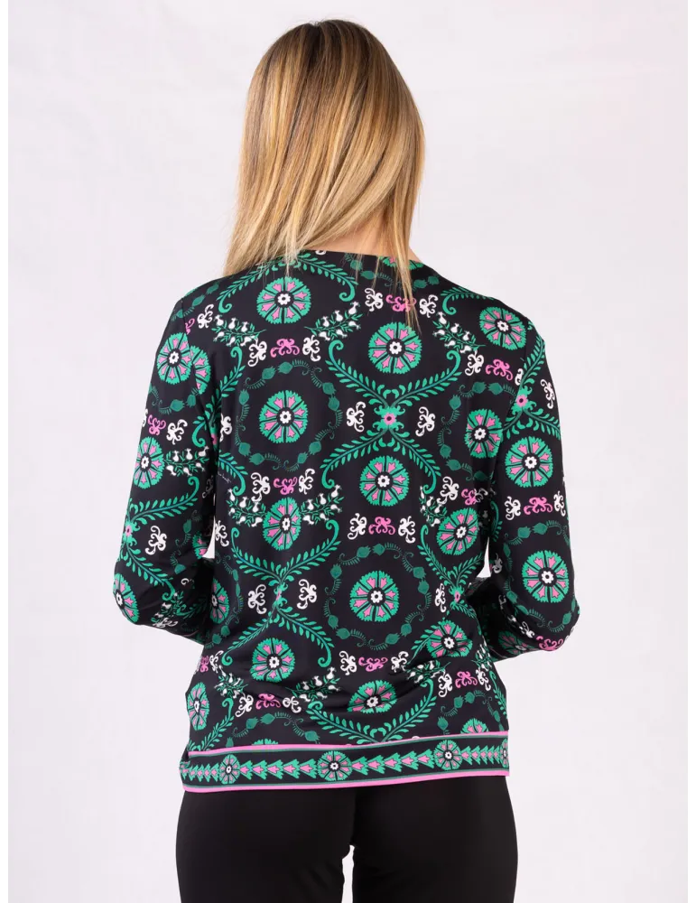 Piero Moretti black and green two pieces twinset