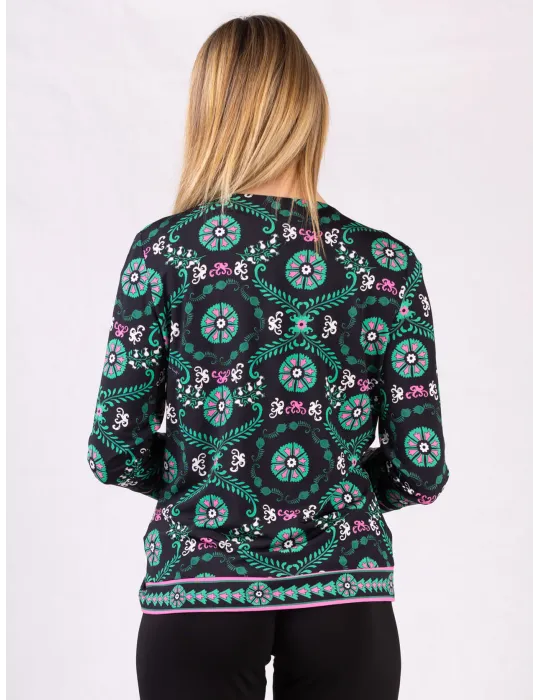 Piero Moretti black and green two pieces twinset