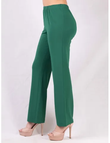 Piero Moretti silk pull-on elegant green cigarette trousers 2