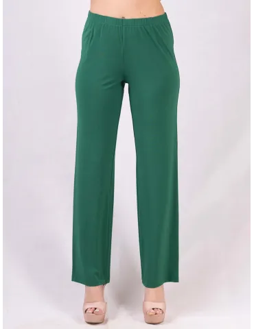 Piero Moretti silk pull-on elegant green cigarette trousers