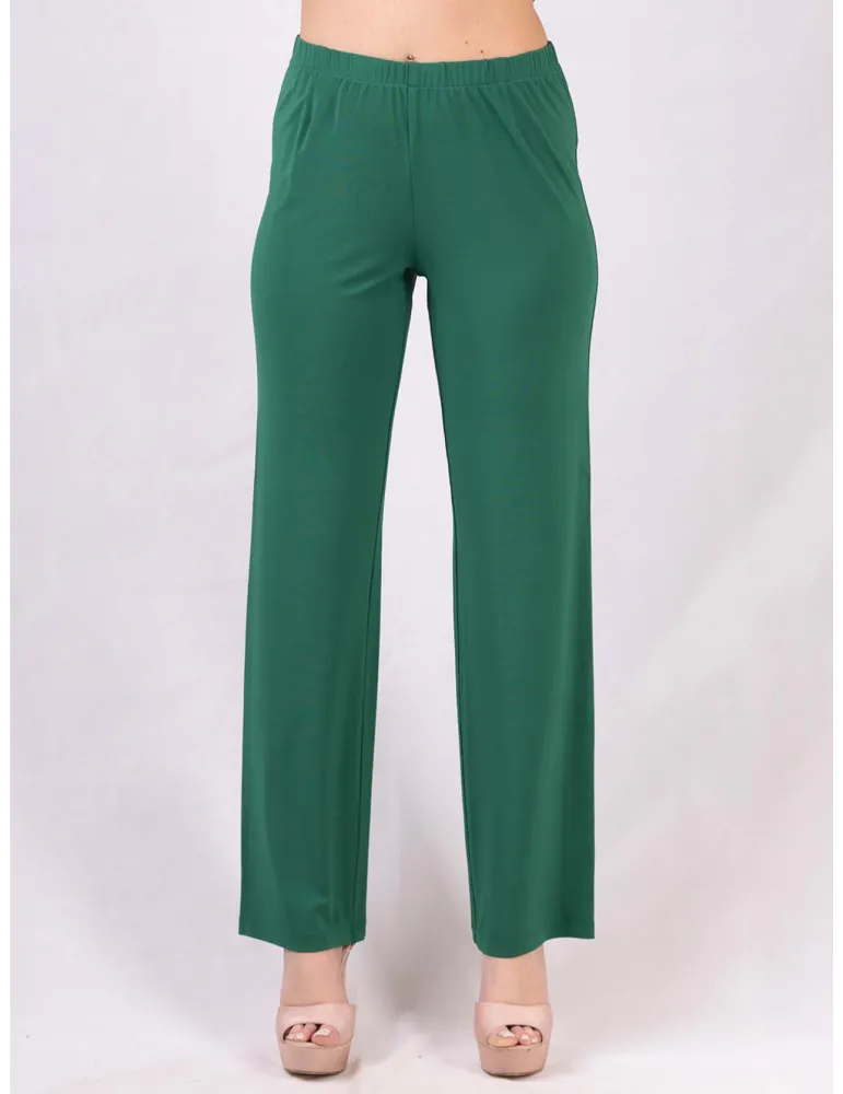 Piero Moretti silk pull-on elegant green cigarette trousers Piero Moretti silk pull-on elegant green cigarette trousers