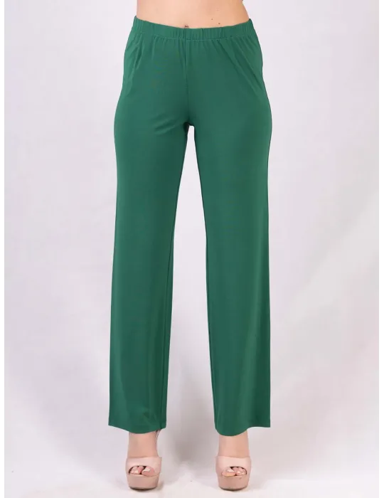 Piero Moretti silk pull-on elegant green cigarette trousers Piero Moretti silk pull-on elegant green cigarette trousers