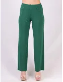 Piero Moretti silk pull-on elegant green cigarette trousers
