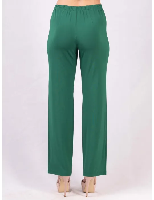 Piero Moretti silk pull-on elegant green cigarette trousers