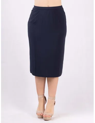 Piero Moretti online Comfortable fit formal dark blue pencil skirt