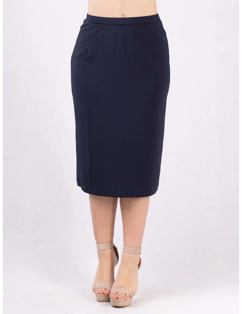 Piero Moretti online Comfortable fit formal dark blue pencil skirt Piero Moretti online Comfortable fit formal dark blue pencil skirt
